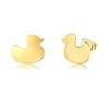 URONE Duck Stud Earrings 925 Sterling Silver Yellow Duck Earrings