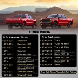 KAIRAY 80994 Driver & Passenger Side Front Armrest, Door Panel Compatible with Chevy Silverado Avalanche Suburban GMC Sierra Yukon 2010-2014, Door Release Handle Above Armrest 27 in, Tan GM# 84127280