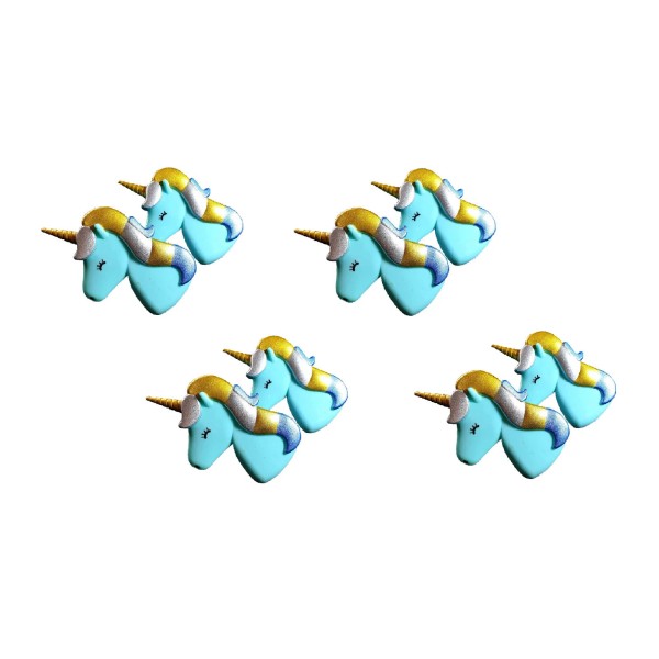 C&H Solutions 4 Pairs (8 Ct) Blue Unicorn Style Beach