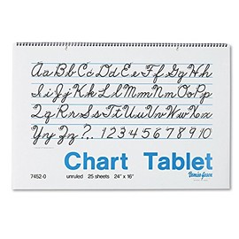 Pacon 74520 Chart Tablets, Unruled, 24 x 16, White, 25 Sheets