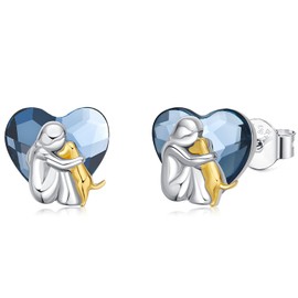 Dog Stud Earrings Crystal Dog Stud Gold Earrings for Women Animal Jewellery Pet Gifts for Girls Kids Daughter…