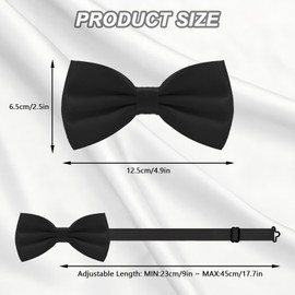AHLPO Elegant Men's Bow Tie - High Quality with Hook Adjustable, Bow Tie Suit for Wedding Party Celebrations Office Gift Bow Ties for Men Women Boys Bow Tie Black, pink