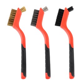 3 Piece Wire Brush Set, Stainless Steel Carbon Brass Nylon Wire Scrubbing Brushes for Wood, Drill, Cleaning Welding Slag, Rust Removal, Drat Brush Set - 3 Small