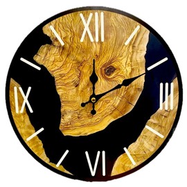 Genérico Rustic Wood Wall Clock Silent and Elegant Decoration for Living Room Kitchen Dining Room Office Minimalist and Durable Style with Large Roman Numerals 30cm