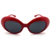 Grunge Round Sunglasses, Oval Large, Big Frame, red