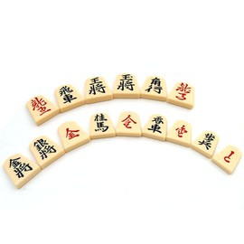 Plastic shogi Pieces Step Heart Back Red in Plastic Case