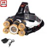 Glam 80000LM 5-LED Zoom LED Rechargeable Headlamp Head Light Torch