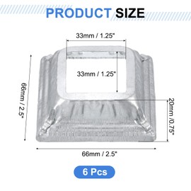 uxcell 6Pcs Post Base Cover, 2.5"x2.5" (Internal Size 1.3"x1.3") Metal One-Piece Post Skirt, Porch Column Wrap for Post Fence Deck Cable Railing Baluster Stair Rails, Silver