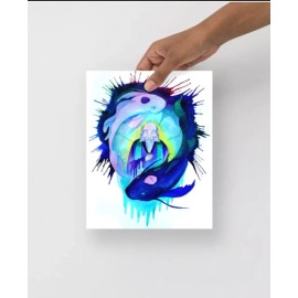 watercolor painting print, anime, new, 8 1/2"x11" (Uncle Iroh poster