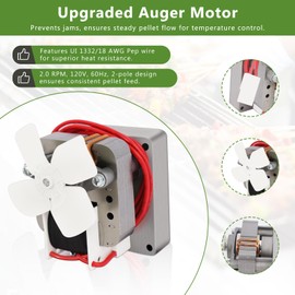 konros Wood Pellet Grill Parts Replacement for Traeger & Pit Boss, Auger Motor, Grill Induction Fan Kit, Fire Burn Pot, Hot Rod Ignitor with Fuse
