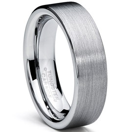 Tungsten Carbide Men's Brushed Wedding Band Ring Comfort Fit 6MM Size 5