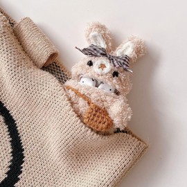 Yatchen Plush Case for AirPods 4,Kawaii Cute 3D Cartoon Fur Bunny Funny Furry AirPods 4rd Generation Cover with Keychain Protector Women Girls for AirPods 4