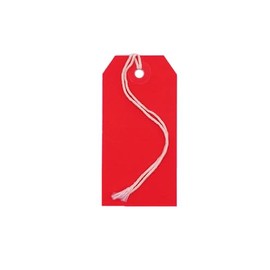 K-Kraft Red Tags Pre-Strung (#3 = 3.75 x 1.875 inches) USA-Made