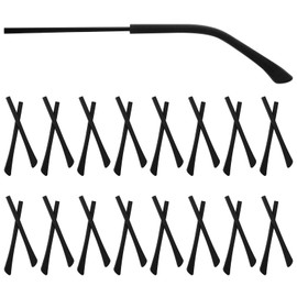 WLLHYF 16 Pairs Replacement Temple Tips for Eyeglasses Anti Slip Eye Glass Arm Covers Silicone End Tips Ear Cushions Tube Sleeve (Black)