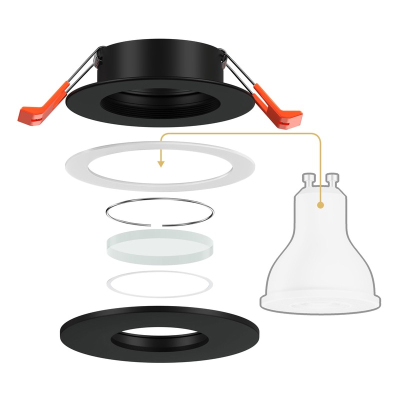 ledscom.de ERID Bathroom Ceiling Mounting Frame for Wet Rooms, IP44,