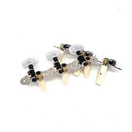 Ortega Guitars Classical Family Tuning Machines 3L x 3R w/Chrome Baseplate & White Buttons (OTM-FAMILYNT)