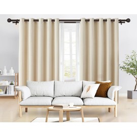 KAMANINA 1 Inch Double Curtain Rod 72 to 144 Inches(6-12 Feet), Black Telescoping Curtain Rods for Windows 66 to 120 Inches, Heavy Duty Drapery Rod with Round Finials