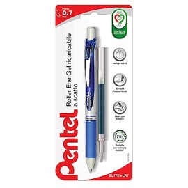 Pentel BL77E Energel MX Snap Lock 0.7 mm + Blue Refill