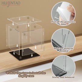 Huijintao Acrylic Display Case/Display Case/Display Box for Figures, Collectibles, Self-Assembly (20 x 15 x 20 cm)