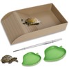 Piwerod Reptile Feeding Dish with Ramp and Basking Platform for