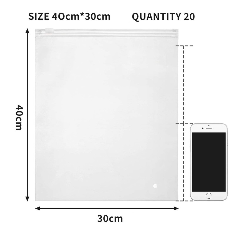 20 Pcs Thickened Frosted Plastic Garment Bags,40x30cm,Packaging Bag,Travel Accessories, Used