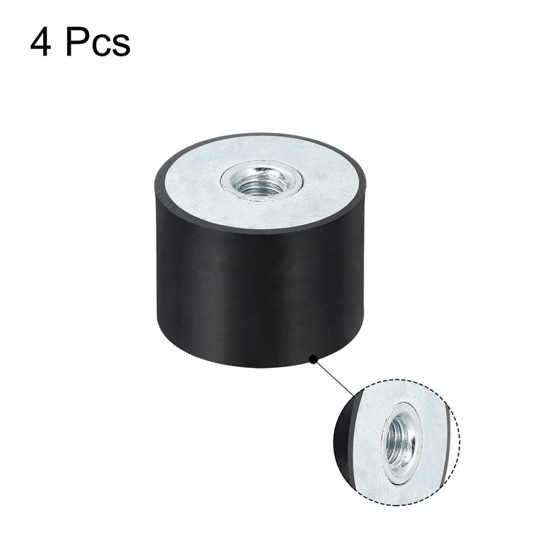 sourcing map 4Pcs 40 x 30mm M10 Thread Female Rubber