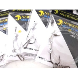 HAWKRIDGE RIG PRO SERIES - 5 Packs of Double Hook Type Commercial Quality FLAPPER Ready Tied Rigs - Ideal for Sea and Shore Fishing (5 pack - 2 Hook - Size 1)