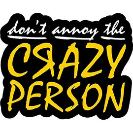 Don't Annoy The Crazy Person Bumper, Funny, Humorous, Joke, I Make Decals, 4 inch x 5 inch, Hard Hat, Phone, Tool, Lunch, Box, Vinyl, Decal, Sticker