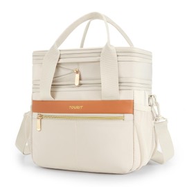 TOURIT Insulated Lunch Box Bag, Double Deck Leakproof Cooler Tote for Work Office Picnic, Expandable Lunch Container, Picnic