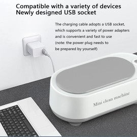 Portable Ultrasonic Glasses Washing Machine with USB Charging, Suitable for Rings Earring Watch Diamond, Low Noise
