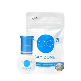 1 pegamento para extensión de pestañas Sky Zone de 5 ml, calcomanía negro extra potente, extensión semipermanente de profesión, secado rápido de 1 a 2 segundos, retención de 6 semanas