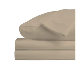 Pizuna 100% Cotton Sheet Set King Size Simply Taupe, 600 Thread Count Long Staple Cotton Sateen Weave Crisp Sheet & Pillowcase Set, Deep Pocket Sheets Fits 15" (Combed Cotton Bed Sheet Set -4PC)
