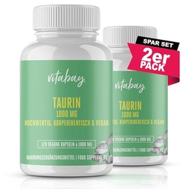 Vitabay Taurine Capsules High Dose 1000 mg 240 Taurine Capsules Vegan - Taurine Capsule L-Taurine Taurine High Dose Capsules Taurine Tablets - L Taurine Capsules Amino Acid Taurine Taurine 1000mg