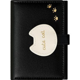 Farcauo Kawaii Cat Wallets for Women Small Wallets Woman Cute Black Wallet for Woman Girls Kawaii Thin Mini Wallet Womens Ladies and Girls Cat Women's Wallet with ID Window