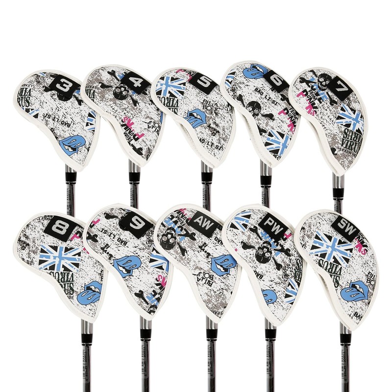 Leather Golf Club Iron Head Covers 10 Piece Set Union
