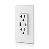 Duplex Receptacle/Outlet and USB Charger. 20 Amp, White