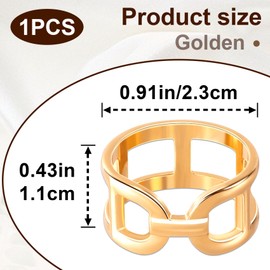 Mxxipp Scarf Scarf Clip Buckle for Women, Non-Faded Silk Scarf Clip Holder, Hypoallergenic Alloy Shawls Clasp Ring for Shirt Scarfs- Gold
