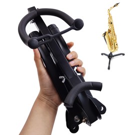 MoResolune Alto Tenor Saxophone Stand, Foldable Portable Metal Holder