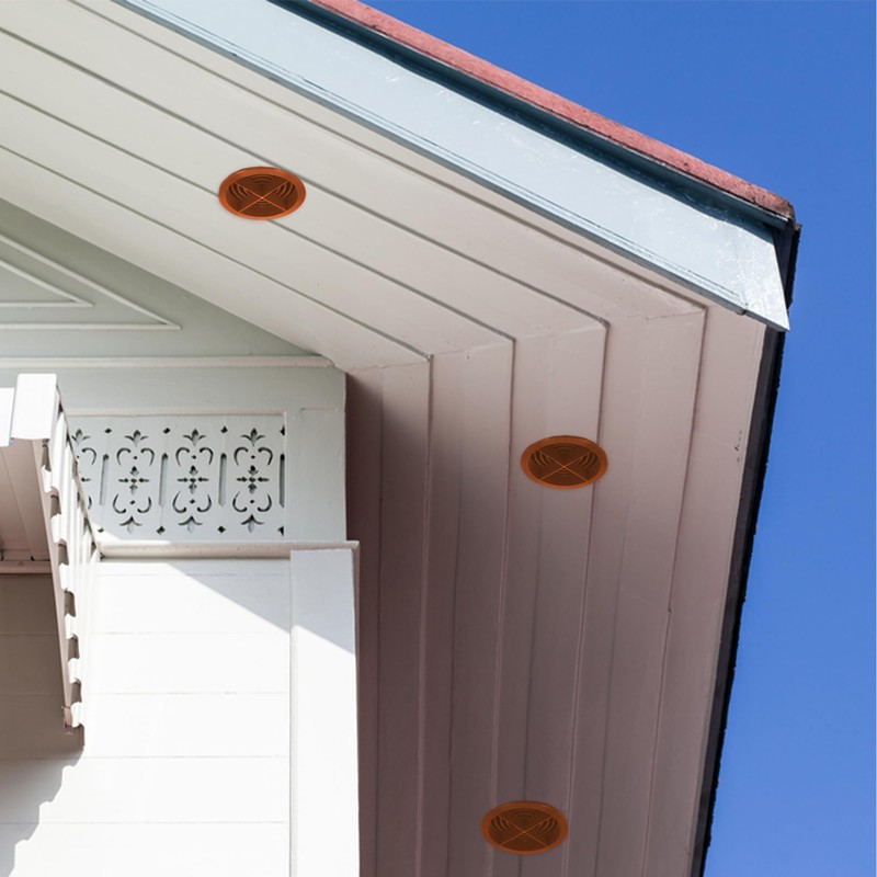 10 x Golden Oak, Tan Plastic 70mm Round Soffit Air