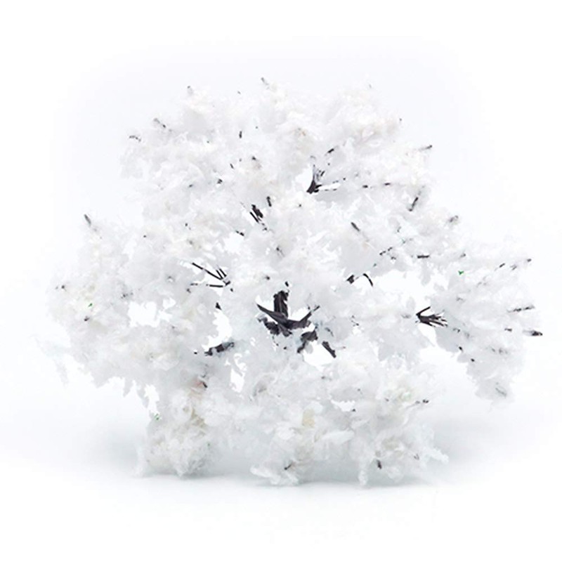 ANCLLO 25pcs Model Trees Model Trains Scenery 6.5cm Mini Snow
