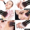 3 PACK Multicolour Retractable Kabuki Makeup Brush, Travel Makeup Brushes