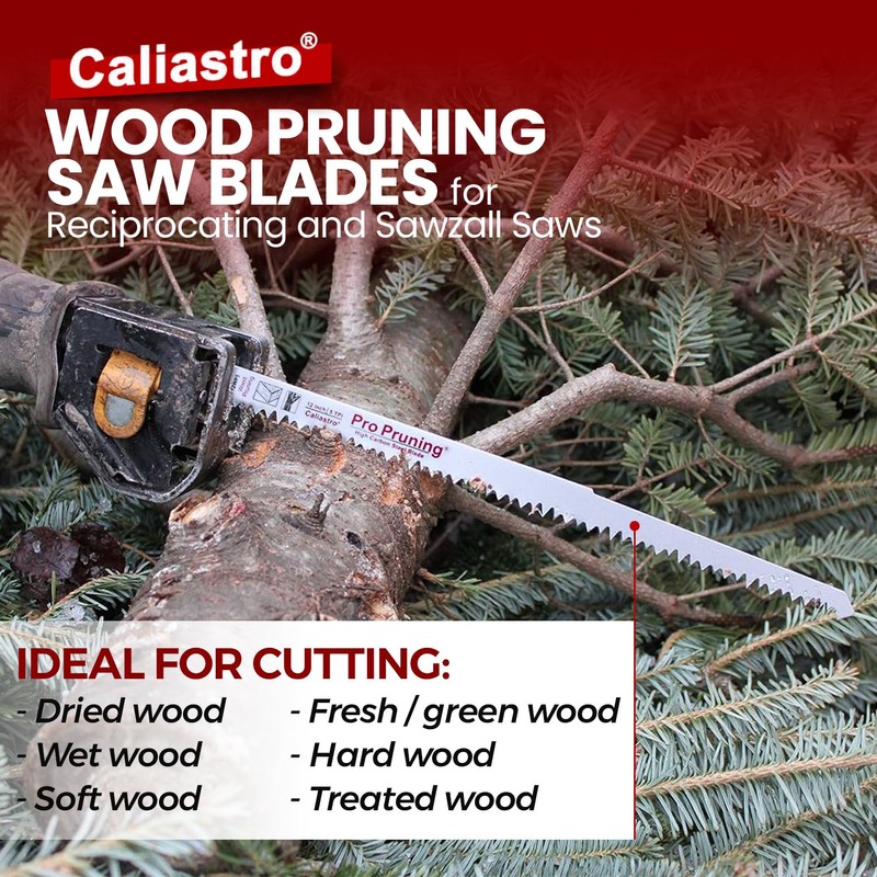 Caliastro 12-Inch Wood Pruning Saw Blades for Reciprocating/Sawzall Saws -