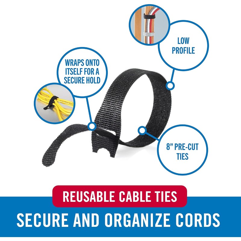VELCRO Brand 150pk Cable Ties Value Pack Replace Zip Ties