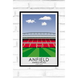 Hewson's Gifts Liverpool Football Stadium Print Anfield - Gift Present For Football Fan - Gift For Dad, Brother, Son - Football Gift (Liverpool A4 Size (Anfield))