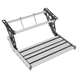 ATOLOMOTOR Folding RV Step with LED Light,330lbs Load Capacity Aluminum Alloy RV Camper Step,Manual Single Step Ladder for Motorhomes,Campers,Caravans