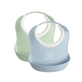BabyBjörn Small Baby Bib, 2-pack, Powder green/Powder blue