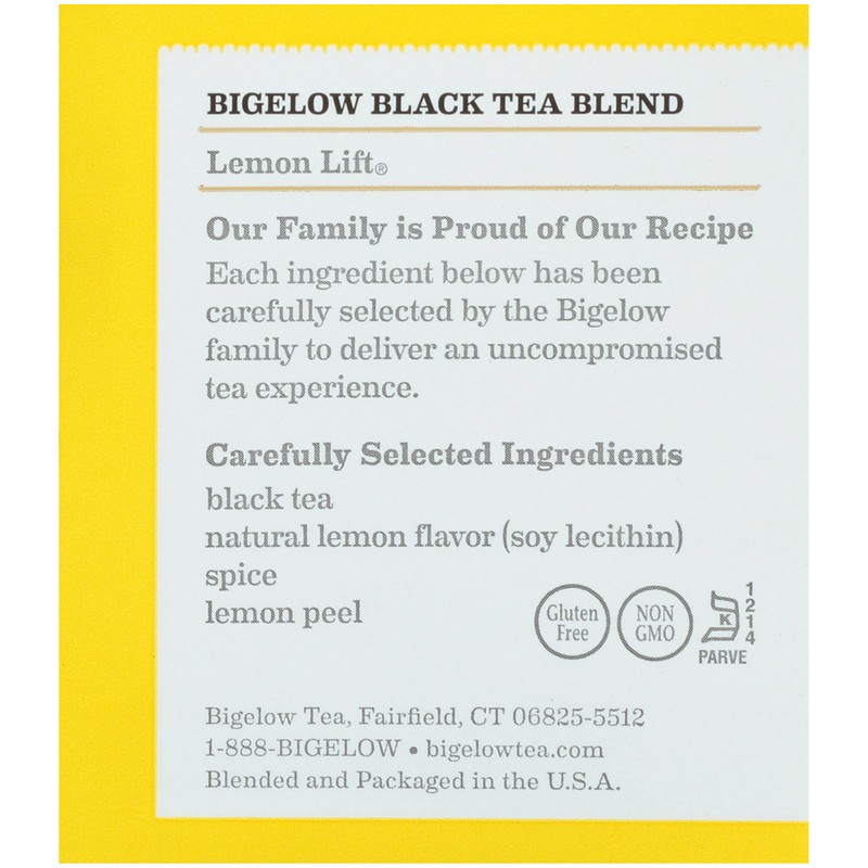 Bigelow, Black Tea, Lemon Lift, 20 Tea Bags, 1.37 oz
