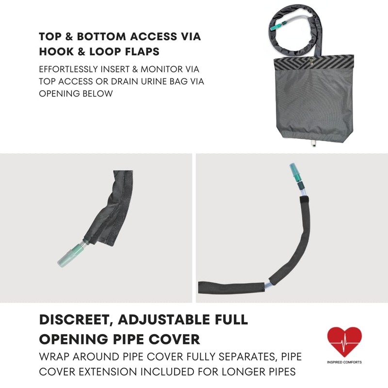 Inspired Comforts Urine Catheter Bag Cover with Snap on Pipe