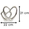 21cm Elegant Silver Love Heart Ornament | Double Heart Sculpture