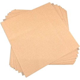 16x16 Inch Natural Unbleached Baking Parchment Paper Squares 100 Sheets (Brown)